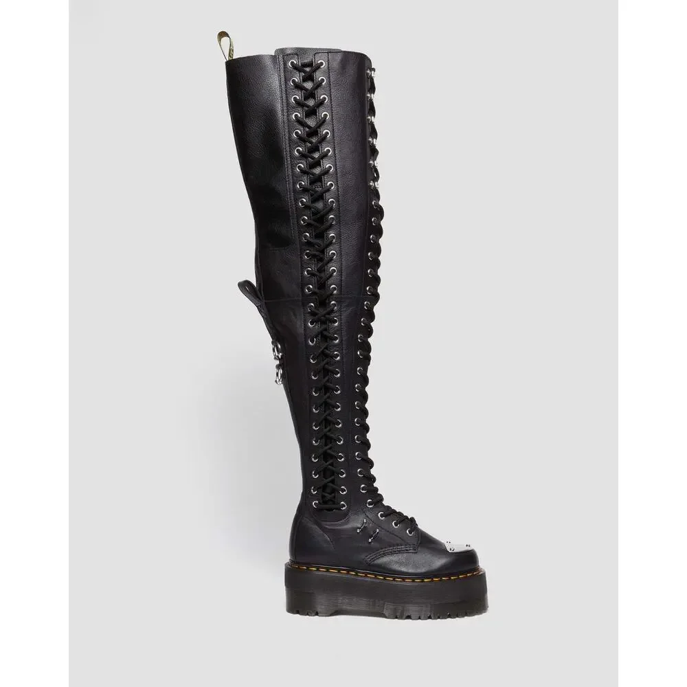 DR MARTENS WOMEN'S 5 VIRGINIA LEATHER 28-EYE EXTREME MAX THIGH HIGH BOOTS NWOB